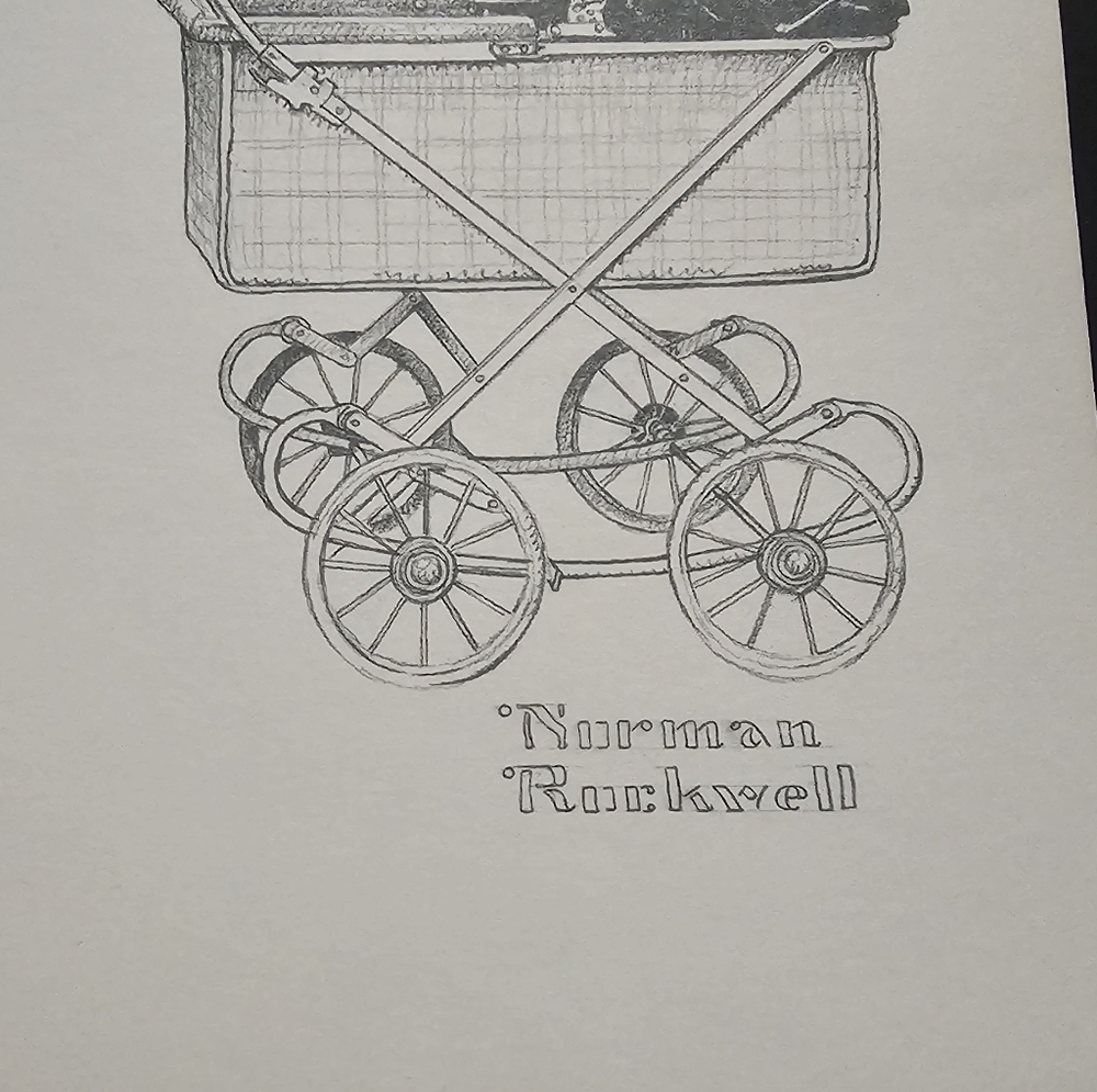 Norman Rockwell - "Grandfather Wheeling Baby" Original Pencil Drawing - Picture 2 of 5